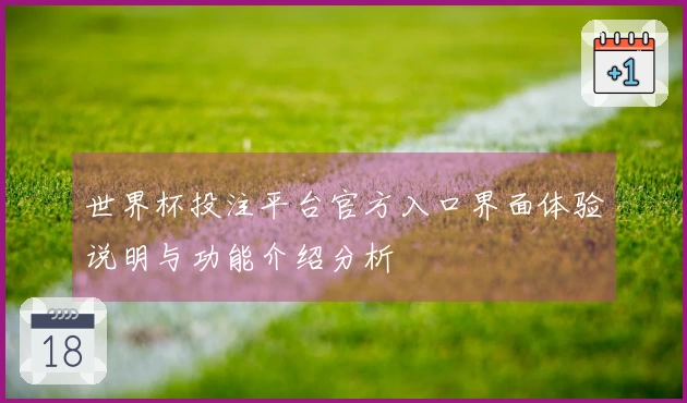 世界杯投注平台官方入口界面体验说明与功能介绍分析